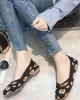 Breathable Contrast Color Leopard Flat Shoes