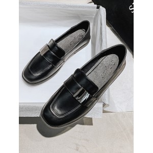 Shallow Cut Square-Toe Loafers