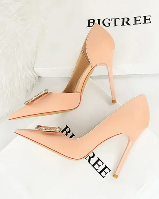 Pointed-Toe Shallow Cut Scarpin Salto Pumps