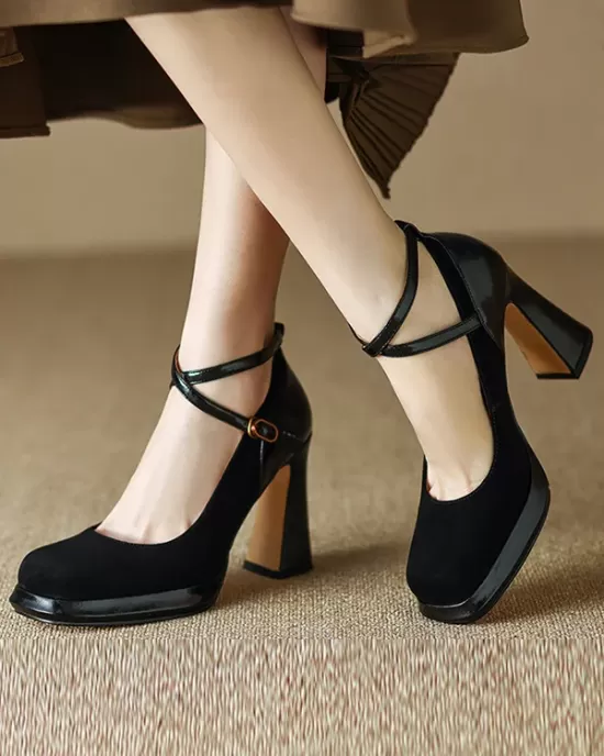 Buckle Square-Toe Mary Janes