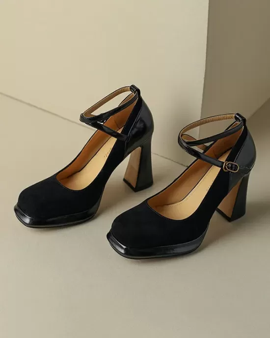 Buckle Square-Toe Mary Janes