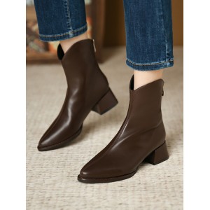 Pointed-Toe Split-Joint Zipper Chelsea Boots Boots