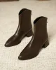 Pointed-Toe Split-Joint Zipper Chelsea Boots Boots