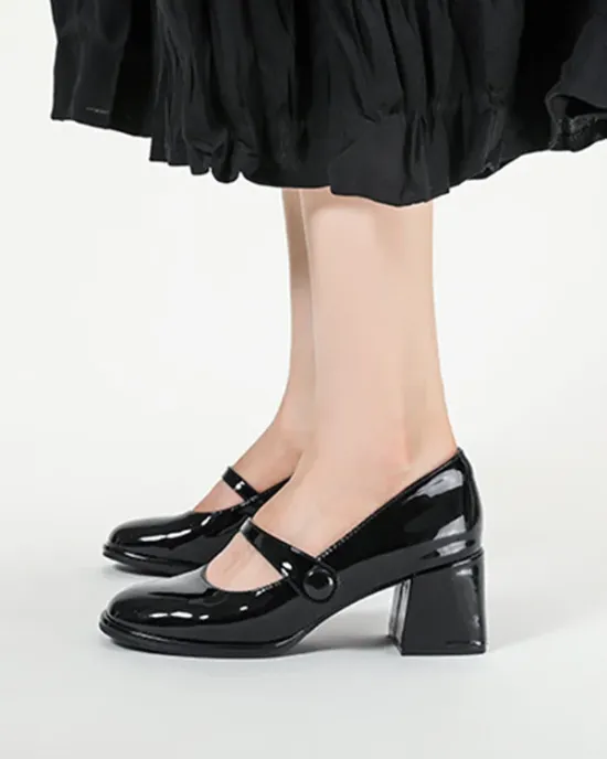 Round-Toe Shallow Cut Split-Joint Pumps Mary Janes