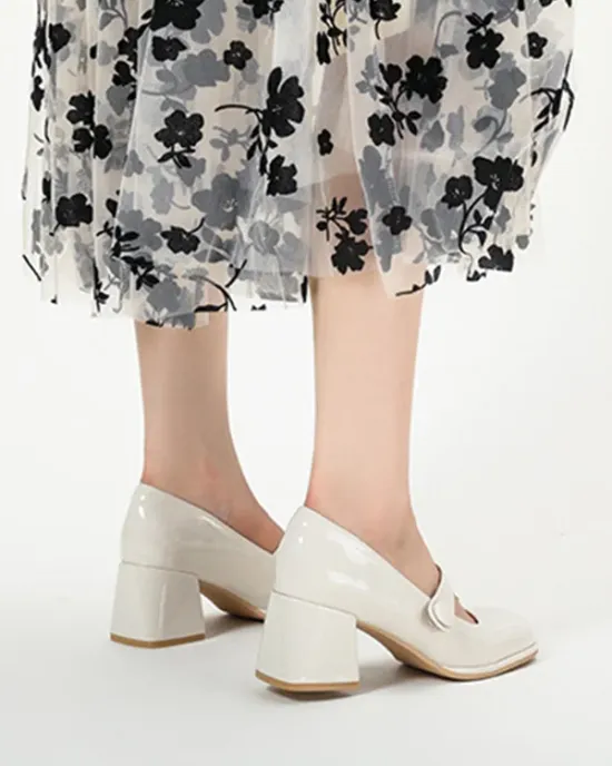 Round-Toe Shallow Cut Split-Joint Pumps Mary Janes