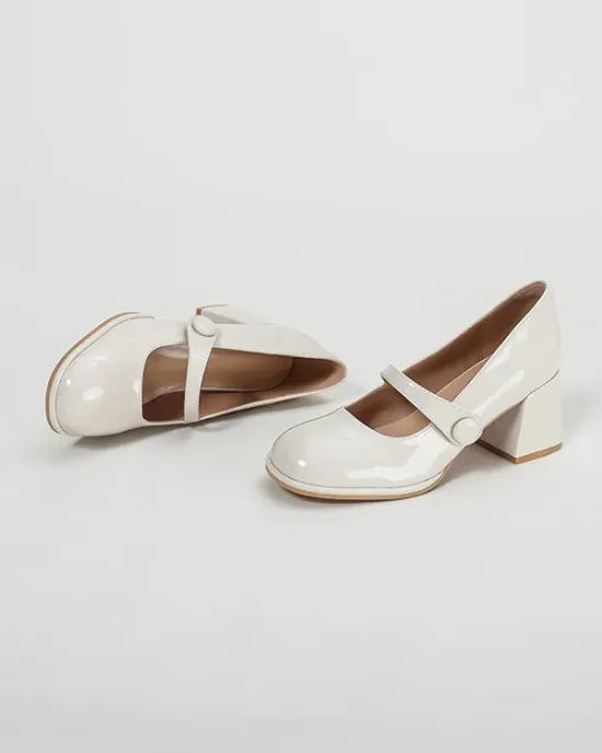 Round-Toe Shallow Cut Split-Joint Pumps Mary Janes