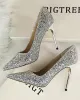 Pointed-Toe Sequined Shallow Cut Pumps