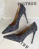 Pointed-Toe Sequined Shallow Cut Pumps