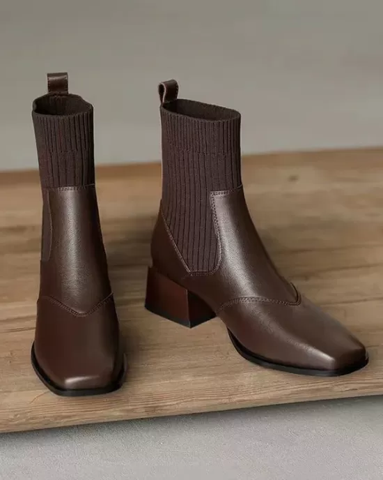 Solid Color Split-Joint Chelsea Boots Boots