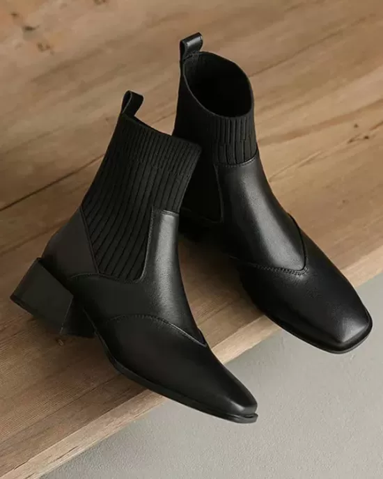 Solid Color Split-Joint Chelsea Boots Boots