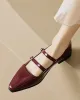 Pointed-Toe Shallow Cut Split-Joint Flat Shoes