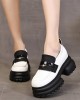 Round-Toe Split-Joint Platform Shoes