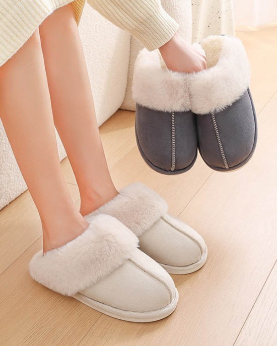 Round-Toe Split-Joint Slippers