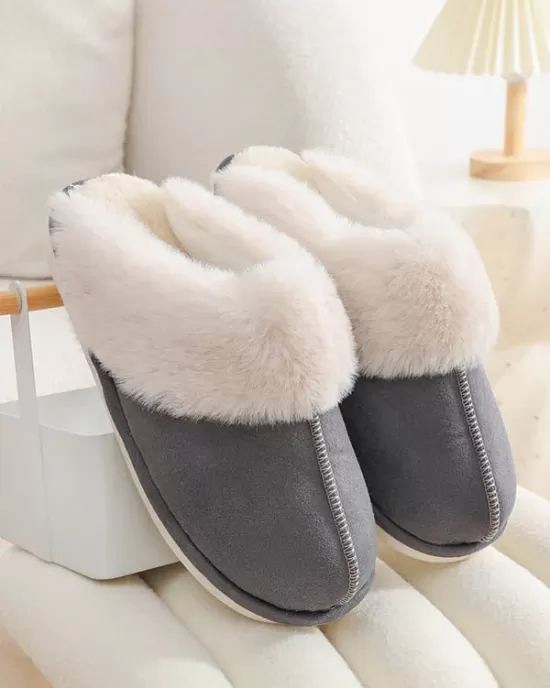 Round-Toe Split-Joint Slippers