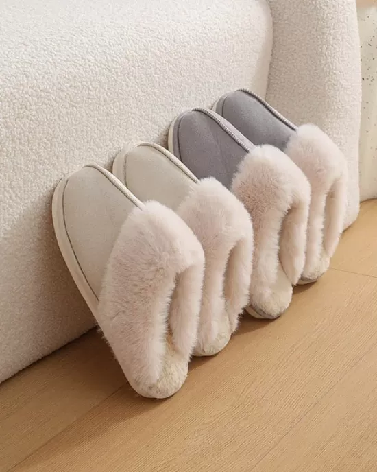 Round-Toe Split-Joint Slippers