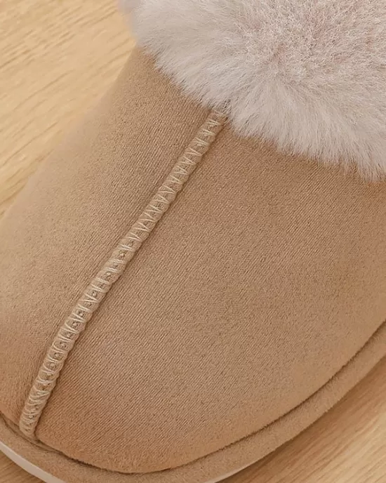 Round-Toe Split-Joint Slippers