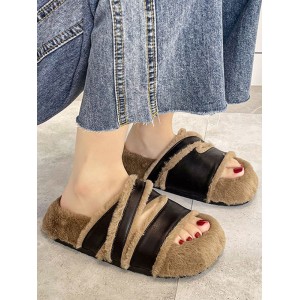 Split-Joint Velvet Slippers