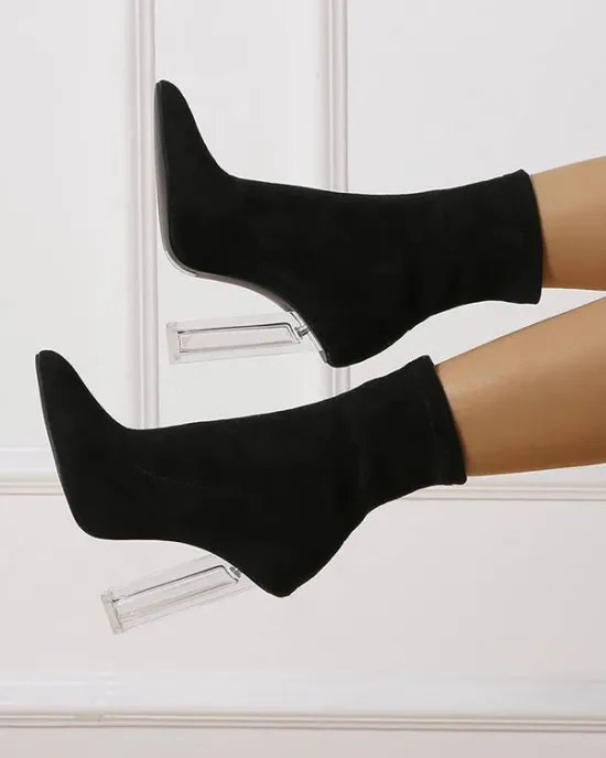 Pointed-Toe Split-Joint Pumps Boots