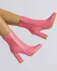 Pointed-Toe Split-Joint Zipper Pumps Boots