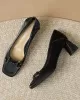 Shallow Cut Split-Joint Square-Toe Pumps