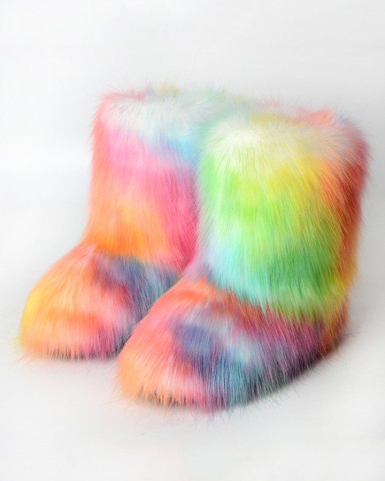 Colorful Keep Warm Round-Toe Boots