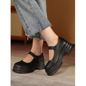 Belt Buckle Platform Shoes Mary Janes