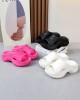 Hollow Solid Color Slippers Platform Shoes