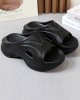 Hollow Solid Color Slippers Platform Shoes