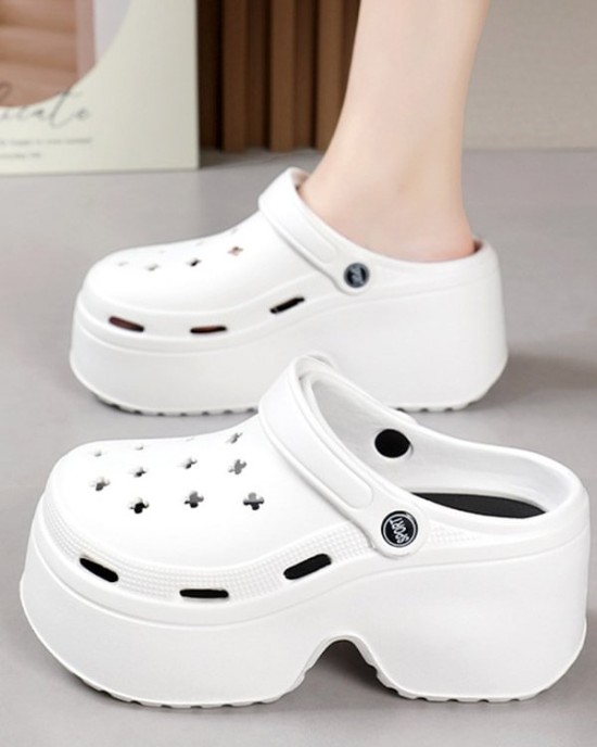 Hollow Sandals Crocs Slippers Platform Shoes