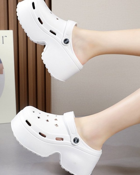 Hollow Sandals Crocs Slippers Platform Shoes