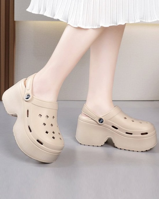 Hollow Sandals Crocs Slippers Platform Shoes