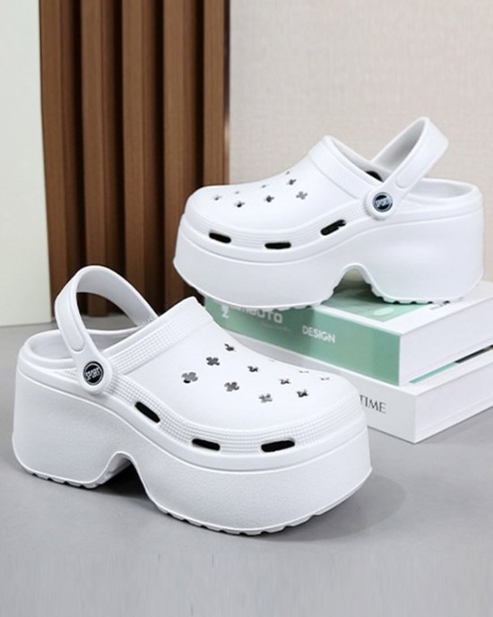 Hollow Sandals Crocs Slippers Platform Shoes