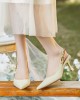 Chains Pointed-Toe Split-Joint Sling Shoes Sandals