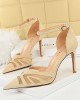 Hollow Pointed-Toe Split-Joint Pumps Sandals