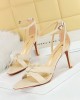 Hollow Knot Open Toe Split-Joint Pumps Sandals