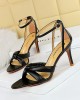 Hollow Knot Open Toe Split-Joint Pumps Sandals