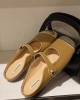 Contrast Color Shallow Cut Split-Joint Square-Toe Slippers&Mules Mary Janes Flats