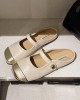 Contrast Color Shallow Cut Split-Joint Square-Toe Slippers&Mules Mary Janes Flats