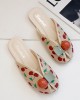 Open Toe Printed Round-Toe Split-Joint Slippers