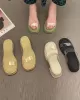 Open Toe Round-Toe Split-Joint Transparent Slippers Pumps Sandals