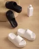 Open Toe Round-Toe Solid Color Slippers