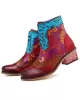 Bohemia Vintage Embossing Bandage Mid Boots