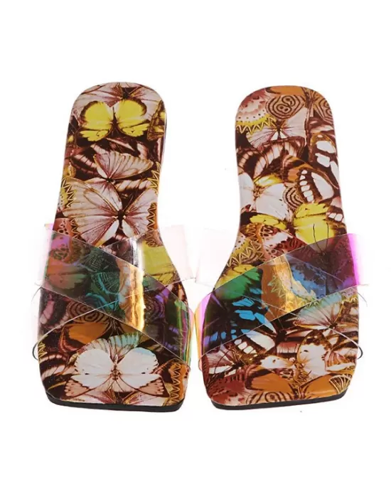 Fashion Floral Sunmmer Flat One-Line Beach Shoes