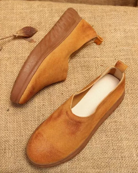 Simple Style Cowhide Soft Shoes