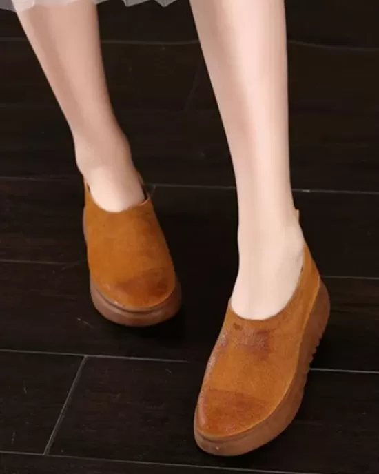 Simple Style Cowhide Soft Shoes