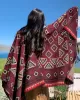 Casual Loose Print Patchwork Shawl&Cloak