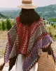 Casual Loose Tasseled Patchwork Shawl&Cloak