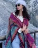 Casual Loose Tasseled Patchwork Shawl&Cloak