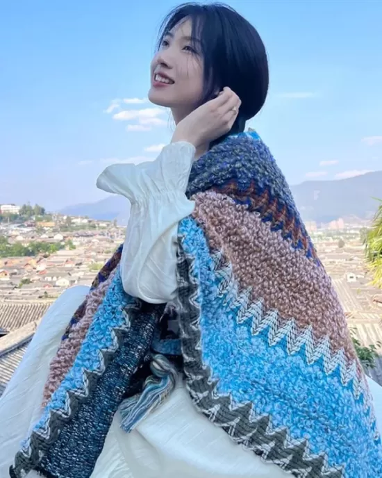 Casual Loose Tasseled Patchwork Shawl&Cloak