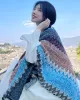 Casual Loose Tasseled Patchwork Shawl&Cloak